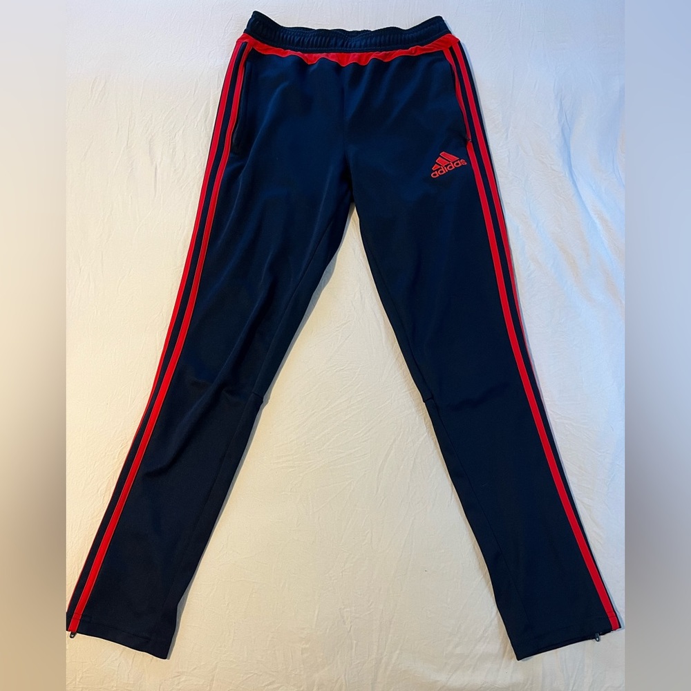 Adidas Track Pants - Navy Blue and Red